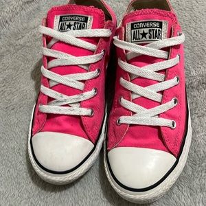 Hot pink, youth size 3 low Chuck Taylor's